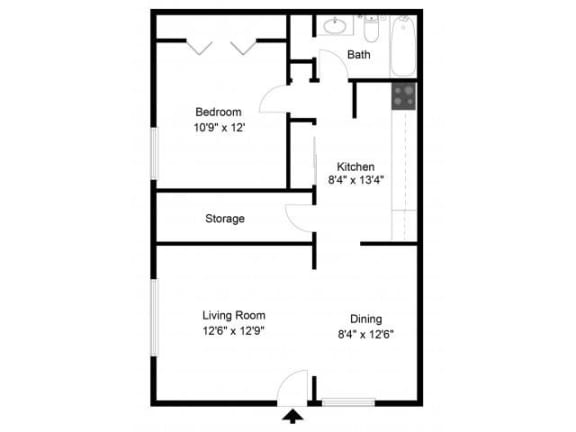 Taymil Yarmouth Pointe 1 Bedroom 1 Bathroom Floor Plan